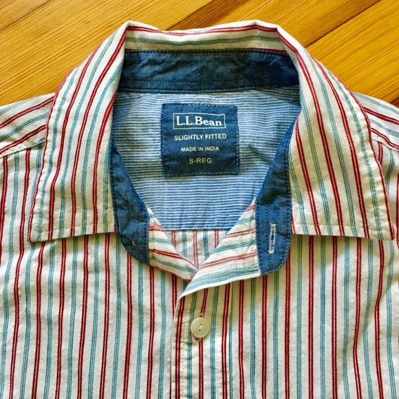 LL Bean short-sleeve striped shirt Small - Picture 2 of 3